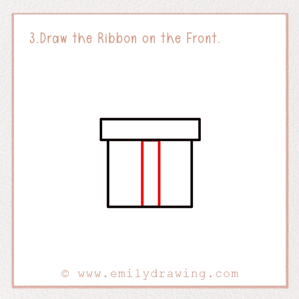 How to Draw a St. Patrick’s Day Gift - Step 3 - Draw the Ribbon on the Front.
