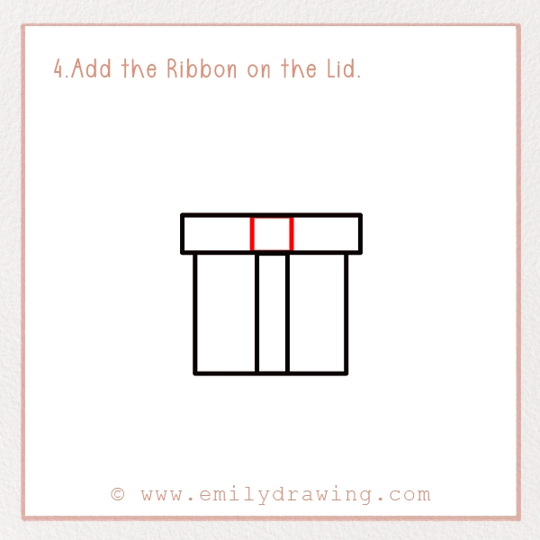 How to Draw a St. Patrick’s Day Gift - Step 4 - Add the Ribbon on the Lid.