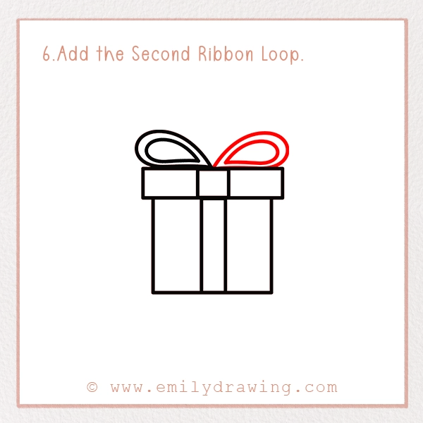 How to Draw a St. Patrick’s Day Gift - Step 6 - Add the Second Ribbon Loop.