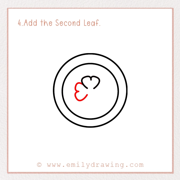 How to Draw St. Patrick’s Day Gold Coin - Step 4 - Add the Second Leaf.