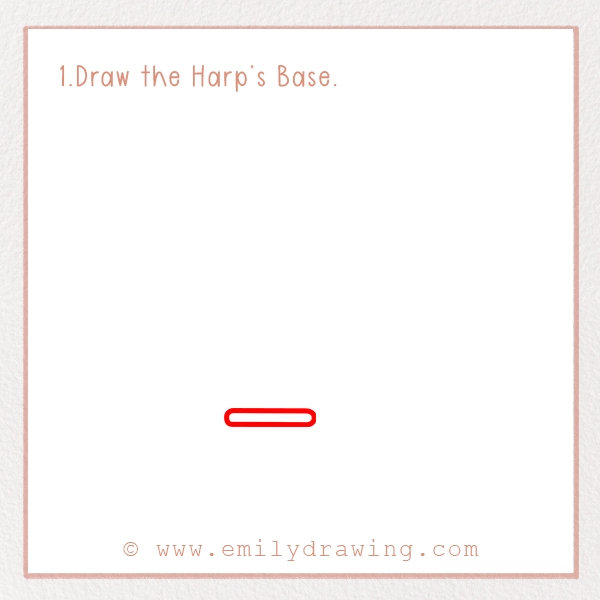 How to Draw St. Patrick’s Day Harp - Step 1 - Draw the Harp’s Base.