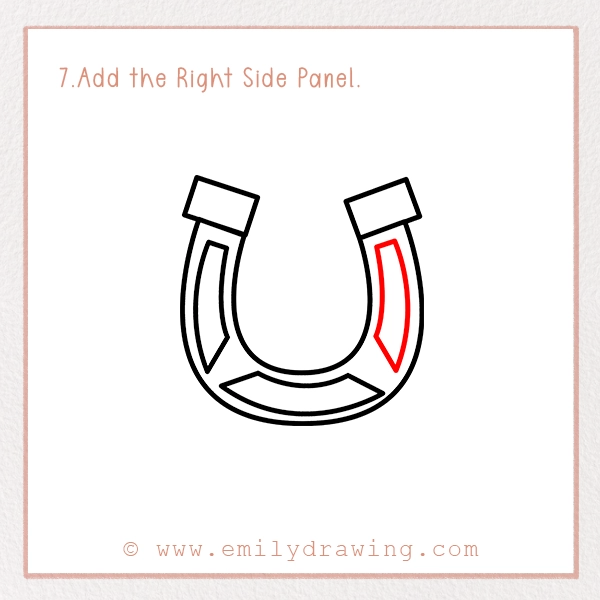 How to Draw St. Patrick’s Day Horseshoe - Step 7 - Add the Right Side Panel.