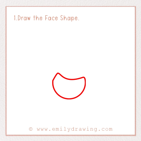 How to Draw a Kid - Step 1 - Draw the Face Shape.