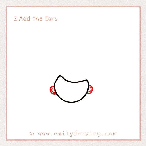 How to Draw a Kid - Step 2 - Add the Ears.