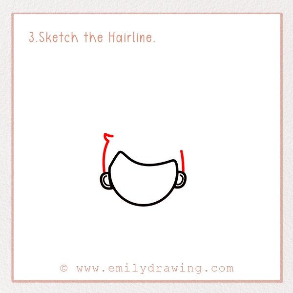 How to Draw a Kid - Step 3 - Sketch the Hairline.