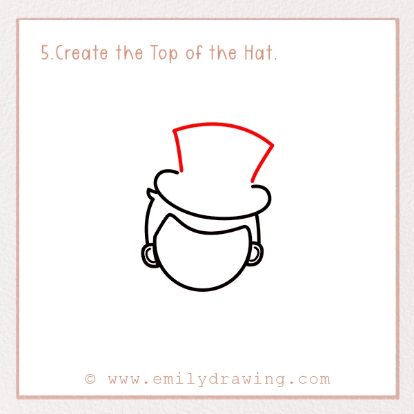 How to Draw a Kid - Step 5 - Create the Top of the Hat.