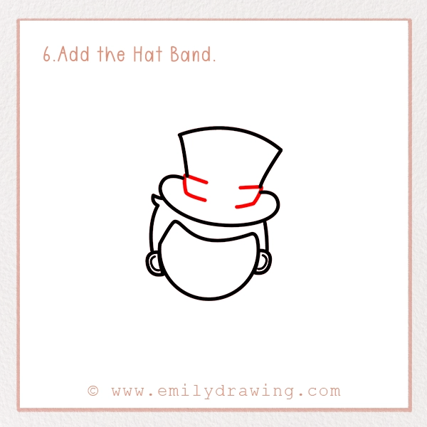 How to Draw a Kid - Step 6 - Add the Hat Band.