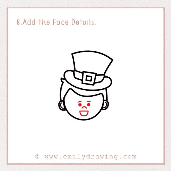 How to Draw a Kid - Step 8 - Add the Face Details.