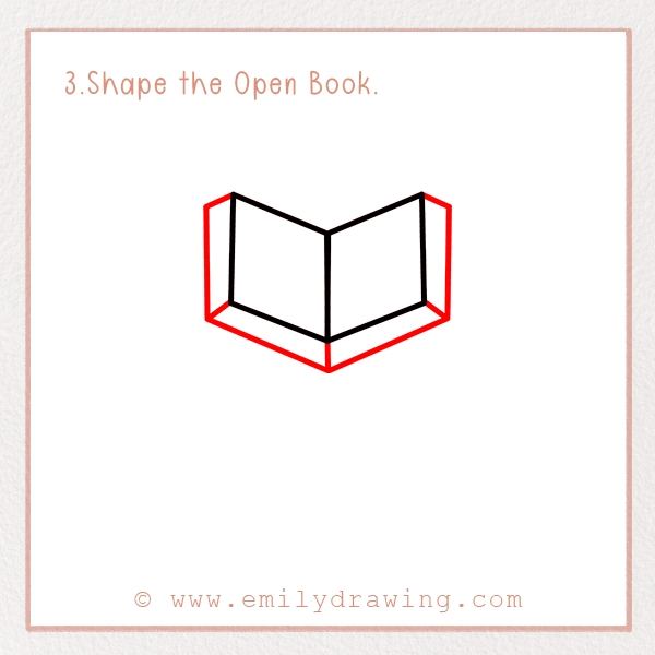 How to Draw a Ramadan Koran - Step 3 - Shape the Open Book.