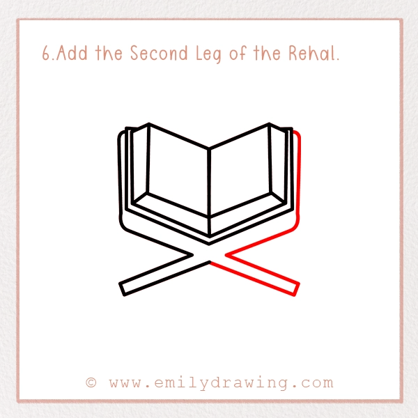 How to Draw a Ramadan Koran - Step 6 - Add the Second Leg of the Rehal.