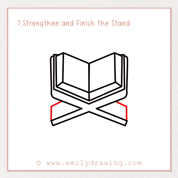 How to Draw a Ramadan Koran - Step 7 - Strengthen and Finish the Stand.