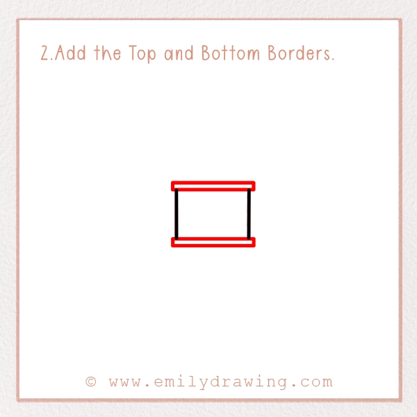 How to Draw a Ramadan Lamp - Step 2 - Add the Top and Bottom Borders.