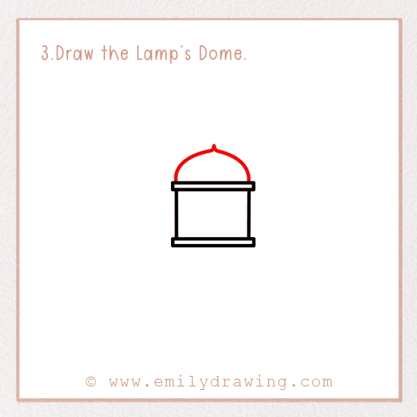 How to Draw a Ramadan Lamp - Step 3 - Draw the Lamp’s Dome.