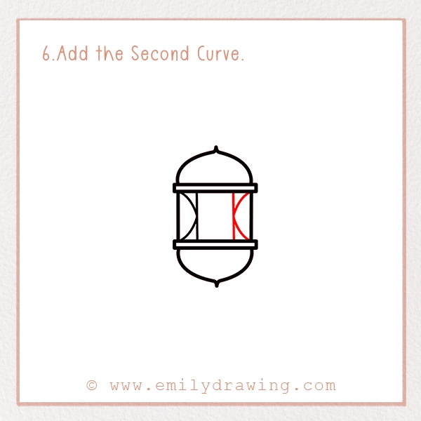 How to Draw a Ramadan Lamp - Step 6 - Add the Second Curve.