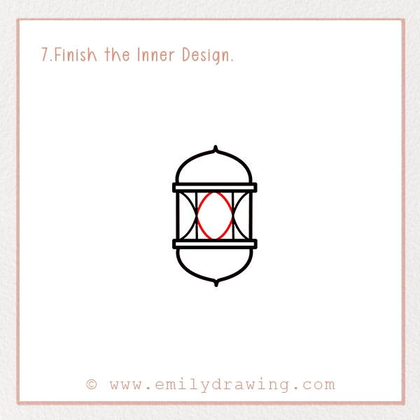 How to Draw a Ramadan Lamp - Step 7 - Finish the Inner Design.