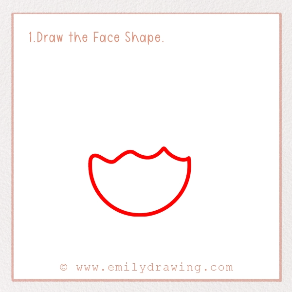 How to Draw St. Patrick’s Day Leprechaun - Step 1 - Draw the Face Shape.