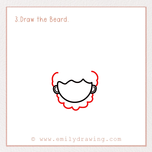 How to Draw St. Patrick’s Day Leprechaun - Step 3 - Draw the Beard.