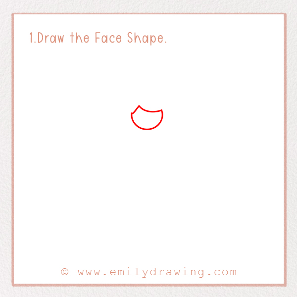 How to Draw a Ramadan Muslim Boy - Step 1 - Draw the Face Shape.