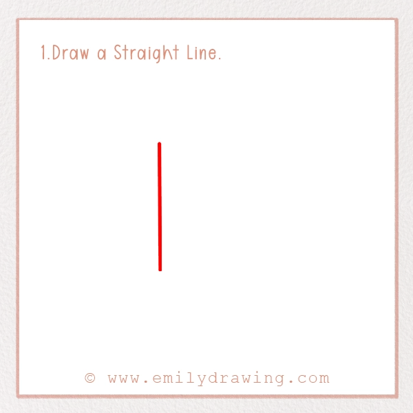 How to Draw a Prayer Mat - Step 1 - Draw a Straight Line.