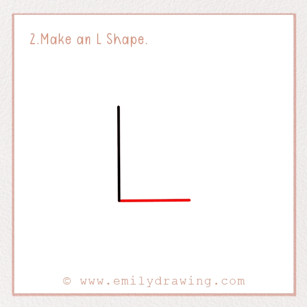 How to Draw a Prayer Mat - Step 2 - Make an L Shape.