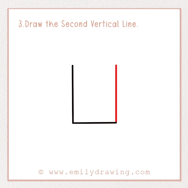 How to Draw a Prayer Mat - Step 3 - Draw the Second Vertical Line.