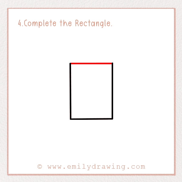 How to Draw a Prayer Mat - Step 4 - Complete the Rectangle.