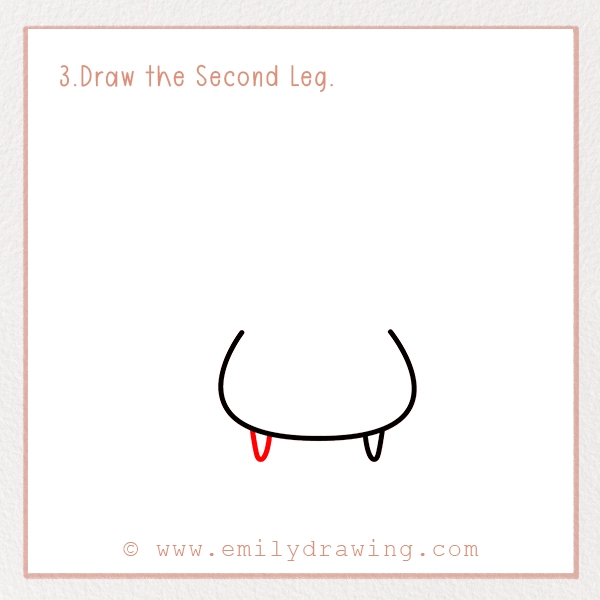 How to Draw St. Patrick’s Day Rainbow and Pot of Gold - Step 3 - Draw the Second Leg.
