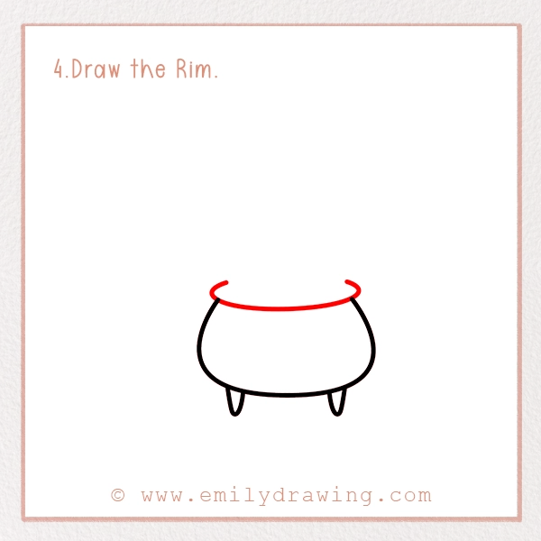 How to Draw St. Patrick’s Day Rainbow and Pot of Gold - Step 4 - Draw the Rim.