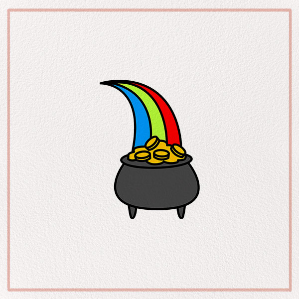 How to Draw a St. Patrick’s Day Rainbow and Pot of Gold Feature