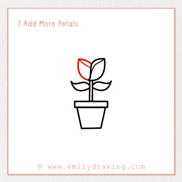 How to Draw a Valentine Rose - Step 7 - Add More Petals.