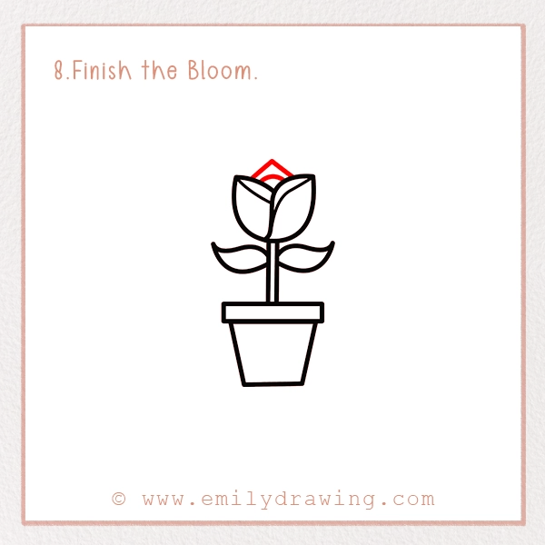 How to Draw a Valentine Rose - Step 8 - Finish the Bloom.