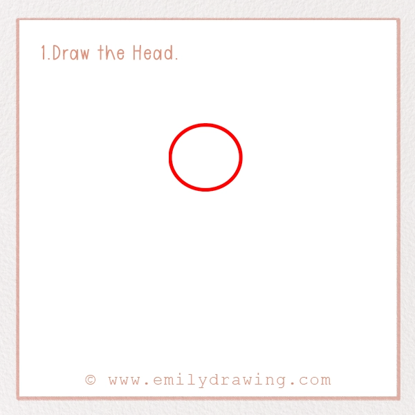 How to Draw a Valentine Teddy Bear - Step 1 - Draw the Head.