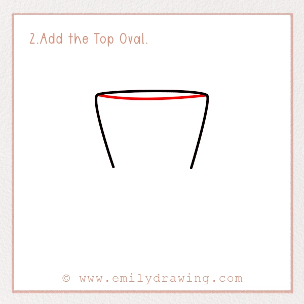 How to Draw St. Patrick’s Day Top Hat - Step 2 - Add the Top Oval.