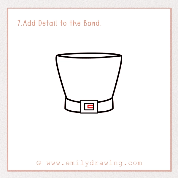 How to Draw St. Patrick’s Day Top Hat - Step 7 - Add Detail to the Band.