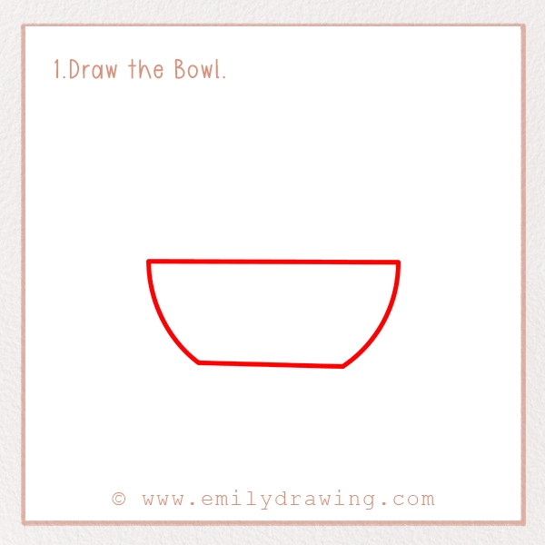 How to Draw Ramadan dates - Step 1 - Draw the Bowl.