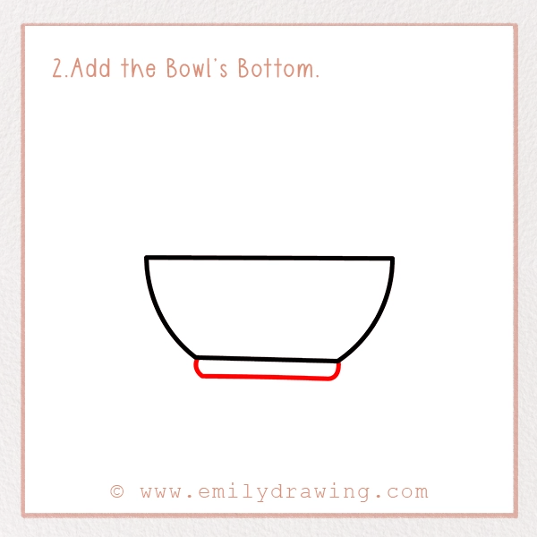 How to Draw Ramadan dates - Step 2 - Add the Bowl’s Bottom.