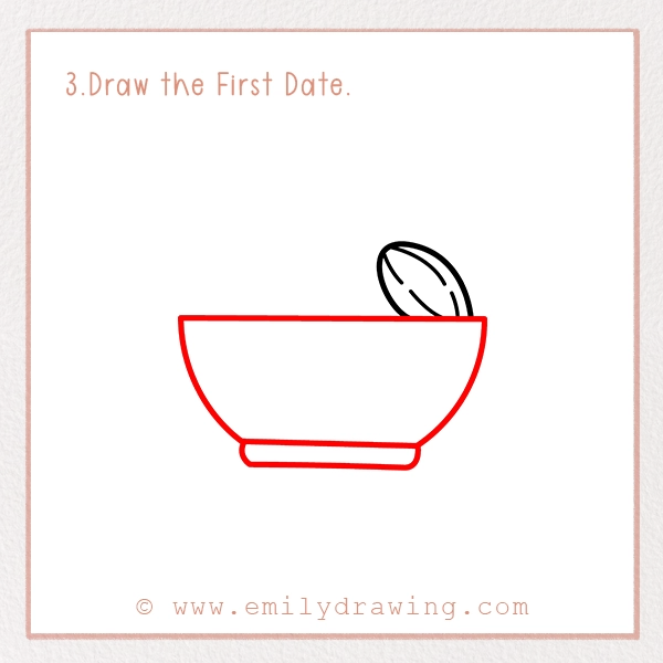 How to Draw Ramadan dates - Step 3 - Draw the First Date.