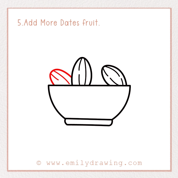 How to Draw Ramadan dates - Step 5 - Add More Dates fruit.