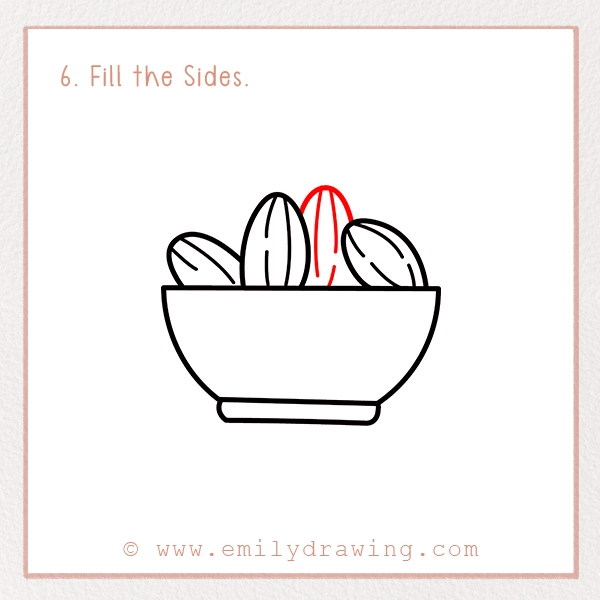 How to Draw Ramadan dates - Step 6 - Fill the Sides.