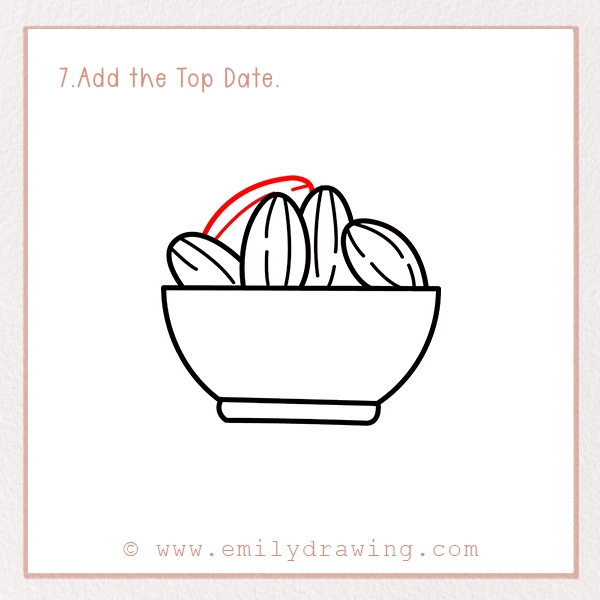 How to Draw Ramadan dates - Step 7 - Add the Top Date.