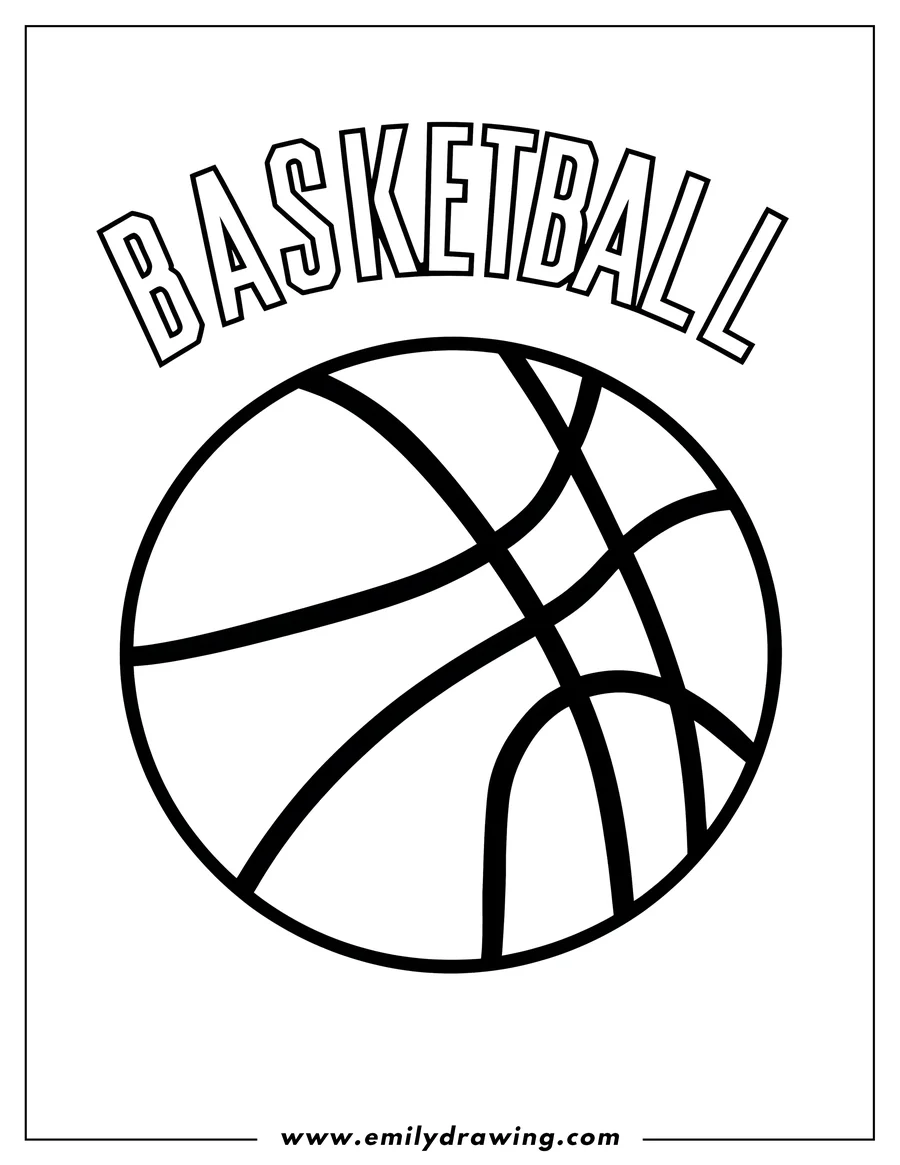 Line art of a basketball.