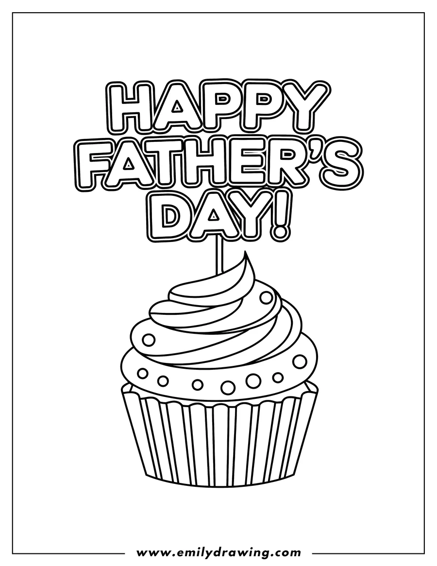 Outline of a cupcake with a