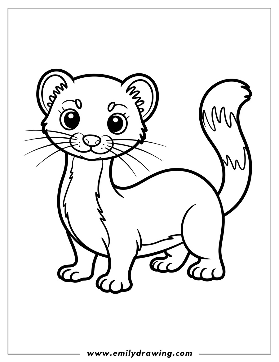 Line art of a ferret.