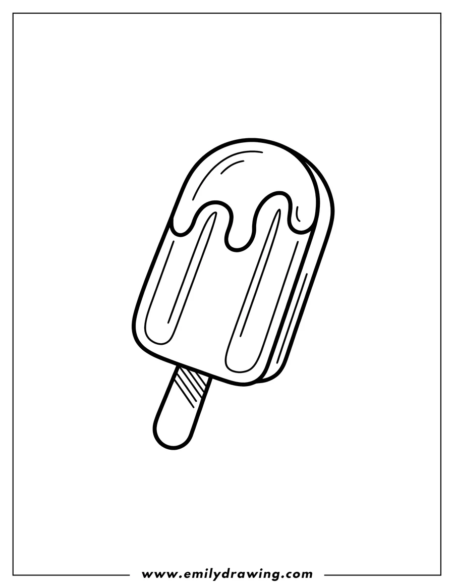 Outline of a melting popsicle with drips