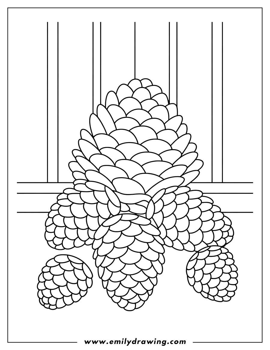 Outline of a cluster of pine cones.