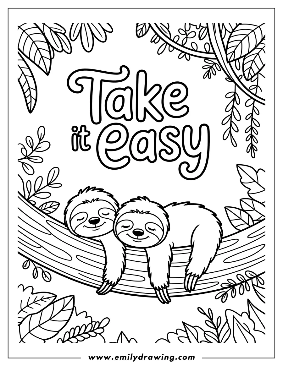 Two sloths sleeping peacefully on a tree branch surrounded by leaves.