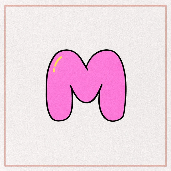 How to Draw a Bubble Letter M feature image