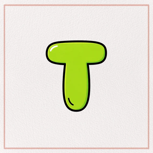 How to Draw a Bubble Letter T feature image