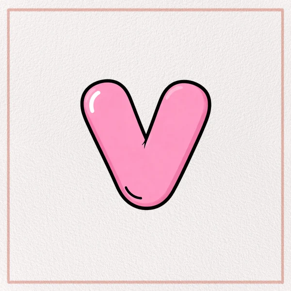 How to Draw a Bubble Letter V feature image