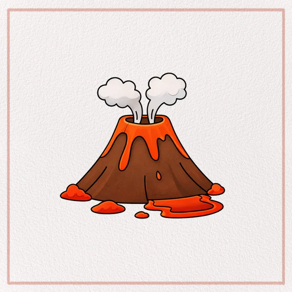 How to Draw a Cartoon Volcano feature image